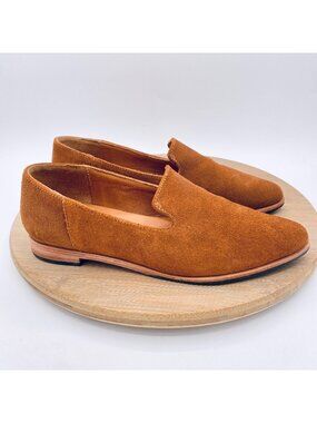 Patina Shoes Womens 6 Brown Suede Flats Quiet Luxury Portland Leather
